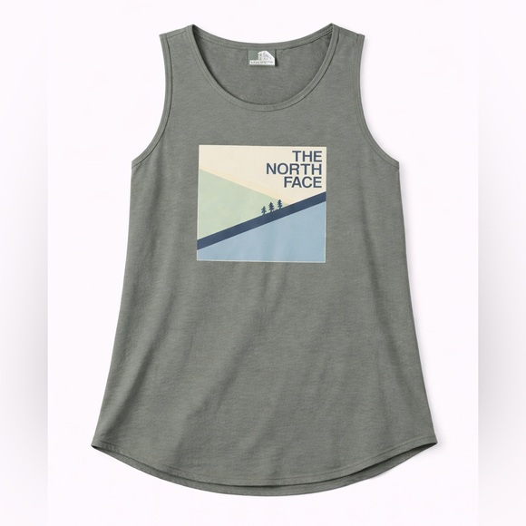 The North Face Tops - The North Face Olive Green Graphic Women's Tank Top